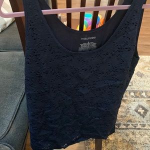 Navy blue lace tank top